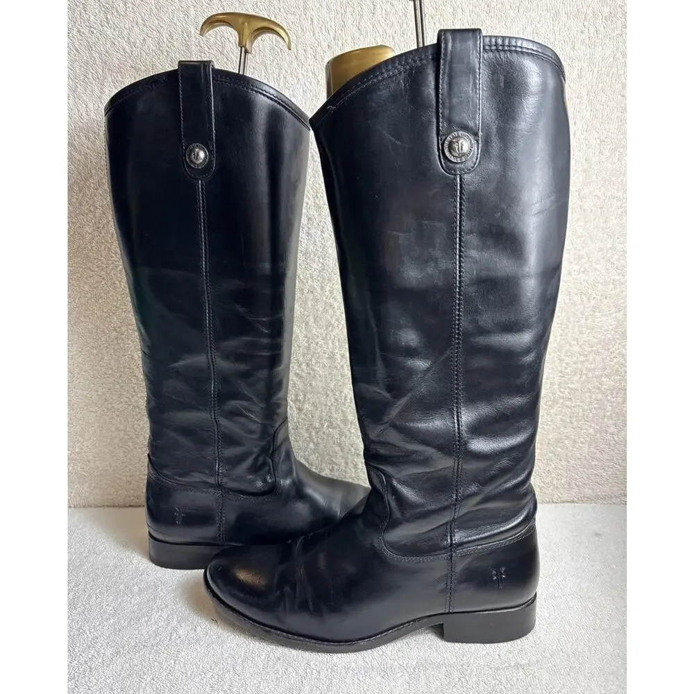 Frye Melissa Button #77167 Leather Equestrian Riding Biker Womens Boots 7.5 B